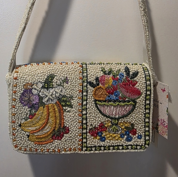 Beaded Fruit Shoulder Bag